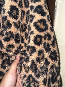H&amp;M Leopard Print Teddy Sweatshirt