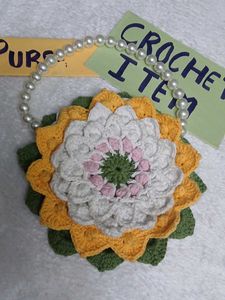 Handmade Crocheted Flower Purse