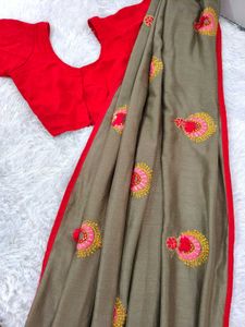 Embroidered Combo of Silk Sarees with Blouse