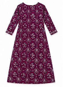 Elegant Plum Printed Maxi Dress