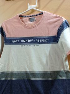 Trendy Colorblock T-Shirt Obey , Honour  Respect