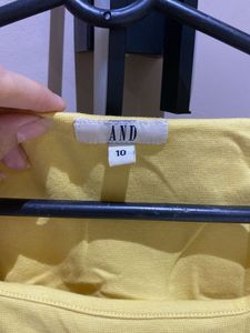 AND Yellow Square Neck Tank Top
