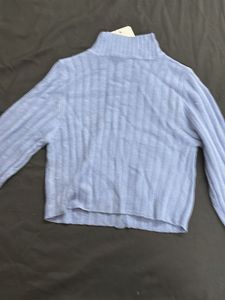 Sassoras Blue Cut-Out Knit Top