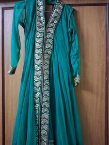Teal Embroidered Anarkali