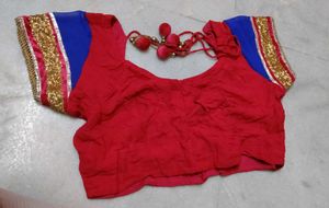 Beautiful pink Saree with Embellished Blouse