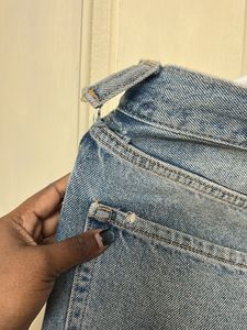 high waist Ripped Knee Denim Jeans