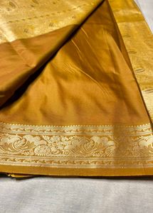 Pastel Mustard Golden Silk Saree