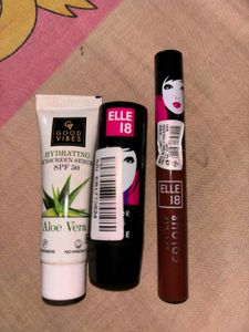 ELLE 18 lipstick and Good Vibes sunscreen