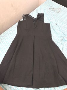 Elegant Black Sheer Neckline Dress