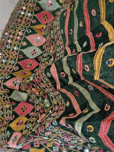 Embroidered Green lehnga with Mirror Work