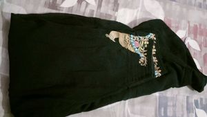 Beautiful Sky Blue and black partywear suit set
