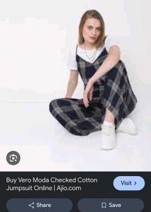 Checked Cotton Jumpsuit - Vero Moda