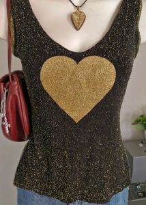 backless glittery heart top