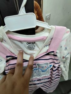Cute Bear Dungaree tshirt Set