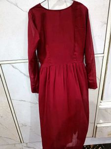 Maroon Kurti with Grey Pants
