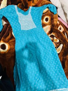 Blue Embroidered Kurta