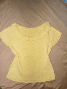 lemon Yellow Ruffled Top💛