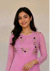 Pink Embroidered Dress🌸🎀