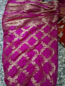 Vibrant Magenta Brocade Saree