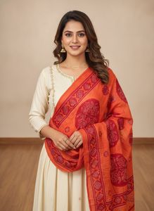 odhna Red Bandhani pure cotton