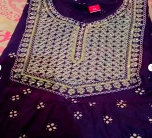 Elegant Purple Embroidered Kurta Set