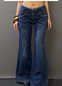 Women's Wide-Leg low waisted Denim Jeans