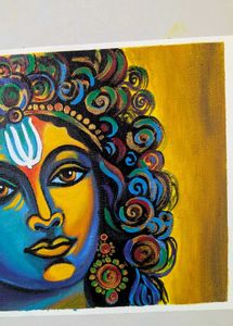 Abstract Krishna Art Painting on Canvas sheet