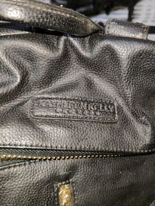 Black Faux Leather Backpack