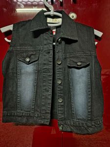 Black Denim Vest Jacket