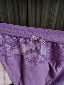 M&amp;S Purple Lace Trim Briefs