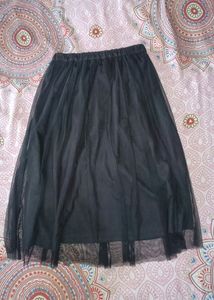 Black Net Skirt , Knee Length, Small Size
