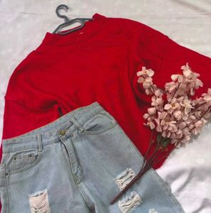🎁Cozy Red Hot Knitted Sweater N