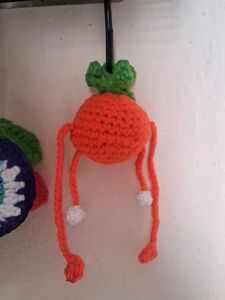 Crochet Orange Character Plush keychain🧡🍊😍