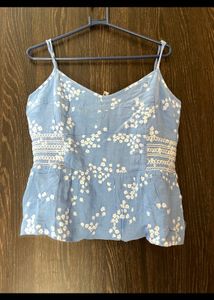 Light Blue Floral Cami Top