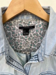 Light Wash Denim Button-Down Shirt