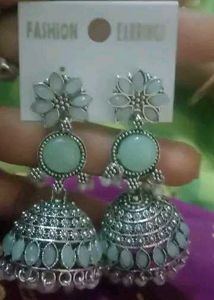 Elegant green Jhumka Earrings