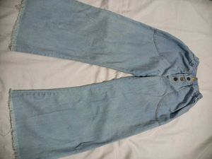 Stretchable Blue Denim Palazzo Pants