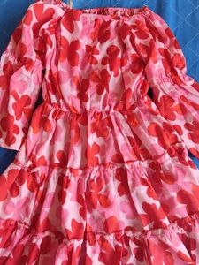 Tiered Floral Print Dress
