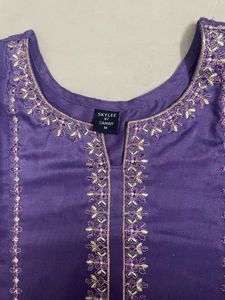 Purple Cotton Kurta Set