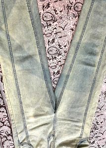 URBANIC Acid Wash Greenish Straight Leg Jeans