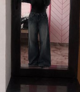 High Waist Dark Wash Wide Leg Jeans