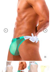 Men's sexy transparent lace up brief.