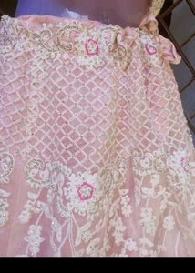 Bust 40 Elegant White &amp; Pink Lehenga Choli