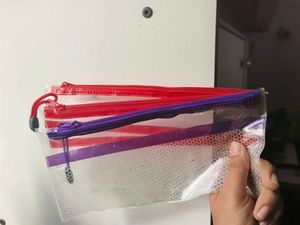 Set of 3 Clear Zipper Pouches