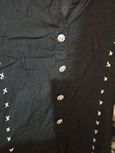 Embroidered Black Kurta