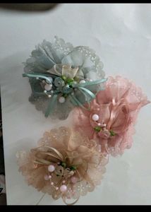 Handmade Floral Hair Clips - Set of 3