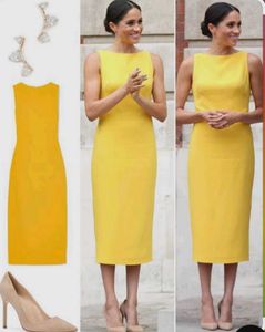 Brandon Maxwell Yellow Linen Midi dress