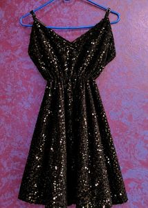 Sparkling Black Sequin Mini Dress