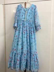 Beautiful Blue Floral Maxi Dress