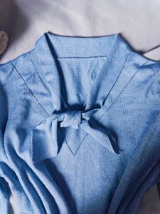 Korean Blue Bow Tie Sweater